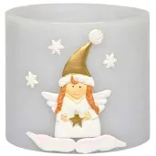 lampion elipsa aniolek szary adpal 145 135 mm