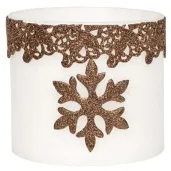 lampion elipsa sniezynka bialo zloty adpal 145 135 mm