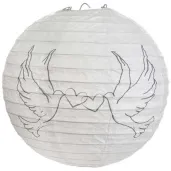 lampion papierowy golabki slubne bialy santex 20 cm