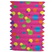 lampion papierowy kropki kolorowe rozowy folat 16 cm