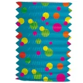 lampion papierowy kropki kolorowe turkusowy folat 16 cm