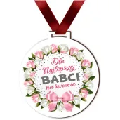 medal drukowany dla najlepszej babci bialy 72 mm