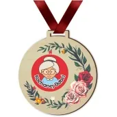 medal drukowany kochanej babci odznaka drewniany 72 mm