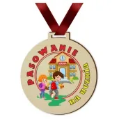 medal drukowany pasowania na ucznia szkola drewniany 72 mm
