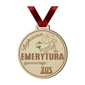 medal zasluzona emerytura drewniany 72 mm