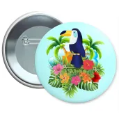 metalowa przypinka na lato wakacje hawajski tukan hello aloha pin 5 6 cm