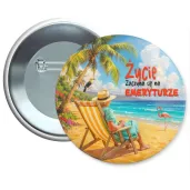 metalowa przypinka zycie zaczyna sie na emeryturze emerytka na wakacjach prezent pin