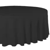 obrus materia owy okr g y czarny matowy partydeco 230 cm