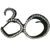 okulary party 30 urodziny diamentowa ramka czarne folat