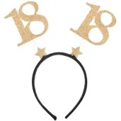 opaska party 18 urodziny czarno zlote santex