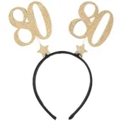 opaska party 80 urodziny czarno zlota santex