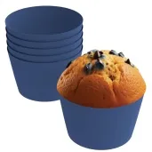 oslonki na muffinki monokolor niebieski 6 szt