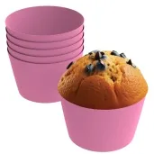 oslonki na muffinki monokolor rozowy jasny 6 szt