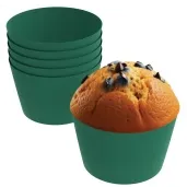 oslonki na muffinki monokolor zielony ciemny 6 szt