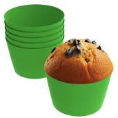 oslonki na muffinki monokolor zielony jasny 6 szt