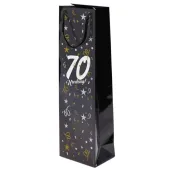 papierowa torba prezentowa na wino butelke alkohol 70 urodziny glamour 40x11x9 cm