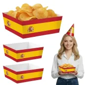 papierowe pudelka na chipsy i przekaski panstwa swiata hiszpania flaga na mecz dzien jezykow