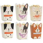 papierowe pudelka na popcorn do kina na urodziny pieski 8 7 x 14 3 cm 6 szt