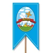 pik ozdobny do koszyczka baranek wielkanocny niebieski 23cm