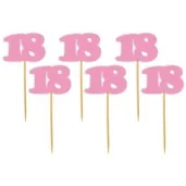 pikery 18 urodziny classic rozowe 6 szt