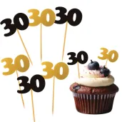 pikery 30 urodziny classic zloto czarne 6 szt