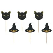 pikery czarownica i kot halloween congee 6 szt