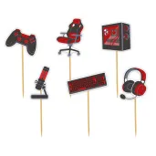 pikery gracz komputerowy czerwony 6 szt