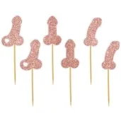 pikery imprezowe peniski rose gold brokat 6 szt