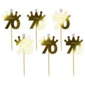 pikery liczba 70 korona z cyrkonia zlote metalik 6 szt