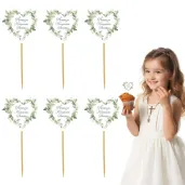 pikery na babeczki ozodba na muffinki eukaliptisowe serce dekoracja na komunie swieta 6 szt