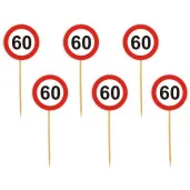 pikery urodziny 60 traffic birthday 6 szt