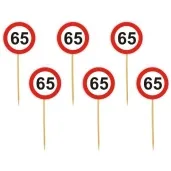 pikery urodziny 65 traffic birthday 6 szt