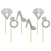 pikery wieczor panienski srebrny brokat 6 szt