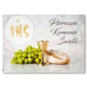 plakat komunia ihs chleb i wino 68x48 cm