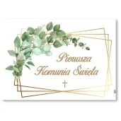 plakat komunia ihs eukaliptus w ramce 68x48 cm