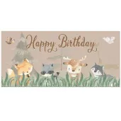 plakat lesne zwierzatka happy birthday congee 70x33 cm