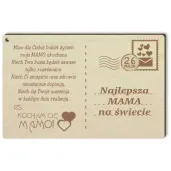 pocztowka najlepsza mama na swiecie drewniana 140x90 mm