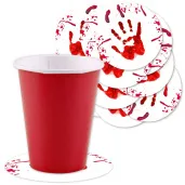 podkladki papierowe halloween krwawa reka 9 5 cm 12 szt