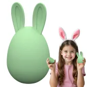 podstawka na jajko jajko pisanka z kroliczymi uszami zielony jasny 10 5 cm