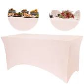 pokrowiec na stol bankietowy dekoracja na urodziny wesele komunie kolacje rozowy 183x76x74 cm