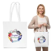 prezent dla nauczyciela na dzien edukacji materialowa torba eko na zakupy super nauczyciel