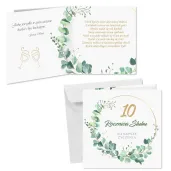 prezent na 10 rocznice slubu pamiatka kartka okolicznosciowa eukaliptus beauty 15x15 cm