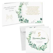 prezent na 5 rocznice slubu pamiatka kartka okolicznosciowa eukaliptus beauty 15x15 cm
