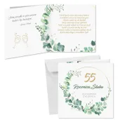 prezent na 55 rocznice slubu pamiatka kartka okolicznosciowa eukaliptus beauty 15x15 cm