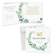 prezent na 60 rocznice slubu pamiatka kartka okolicznosciowa eukaliptus beauty 15x15 cm