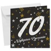 prezent na 70 urodziny kartka okolicznosciowa glamour czarna upominek pamiatka z koperta