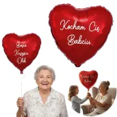 prezent na dzien babci balon foliowy kocham cie babciu imiona wnukow czerwony dekoracja 18
