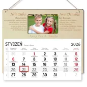 prezent na dzien babci i dziadka drewniany kalendarz personalizowany z imionami 29x26 cm
