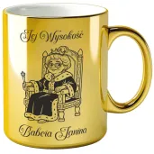 prezent na dzien babci urodziny zloty kubek jej wysokosc babcia personalizacja twoje imie