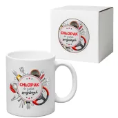 prezent na dzien chlopaka ceramiczny kubek chlopak do zadan specjalnych bialy 330 ml